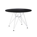 Ver imagem 1 de Mesa de Jantar Eames Redonda Preta 110cm com Ferro Branco - Up Home