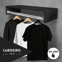 Ver imagem 3 de Kit 4 Cabideiro Suspenso Arara de Parede Pendurador de Roupas