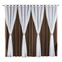 Ver imagem 1 de Cortina Decorativa Com Voal Leve Liso Para Sala ou Quarto 2,00 X 1,70 Metros Ilhos Cromado Para