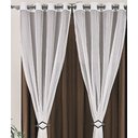 Ver imagem 4 de Cortina Decorativa Com Voal Leve Liso Para Sala ou Quarto 2,00 X 1,70 Metros Ilhos Cromado Para