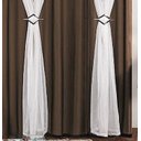 Ver imagem 5 de Cortina Decorativa Com Voal Leve Liso Para Sala ou Quarto 2,00 X 1,70 Metros Ilhos Cromado Para