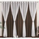 Ver imagem 2 de Cortina Decorativa Com Voal Leve Liso Para Sala ou Quarto 2,00 X 1,70 Metros Ilhos Cromado Para