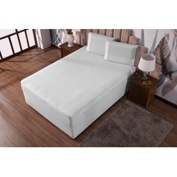 Lençol Queen Luva com Elástico Veste Colchão + Box Conjugado Malha Gel Spandex 1pç Branco - 2