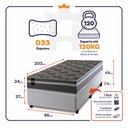 Ver imagem 3 de Conjunto Box Baú Solteirão Miami Branco 96x203x69 Espuma D33