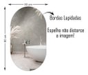 Ver imagem 3 de Espelho Oval Decorativo Vidro Lapidado Banheiro Quarto Sala 80 X 50 Cm