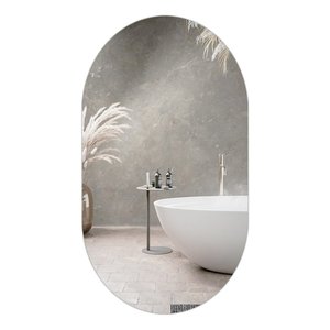 Espelho Oval Decorativo Vidro Lapidado Banheiro Quarto Sala 80 X 50 Cm