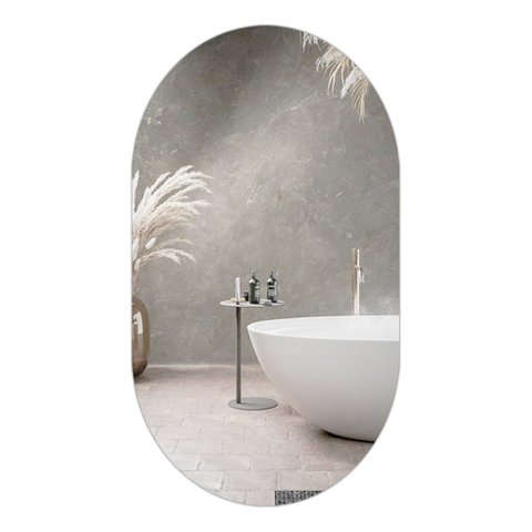 Espelho Oval Decorativo Vidro Lapidado Banheiro Quarto Sala 80 X 50 Cm