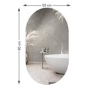 Ver imagem 2 de Espelho Oval Decorativo Vidro Lapidado Banheiro Quarto Sala 80 X 50 Cm