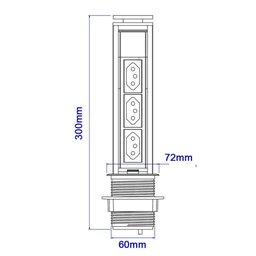 Torre Tomada Multiplug Embutir Mesa - Preto - 3