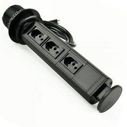Torre Tomada Multiplug Embutir Mesa - Preto - 1