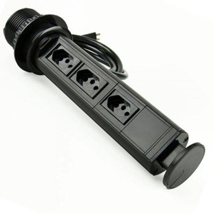 Torre Tomada Multiplug Embutir Mesa - Preto
