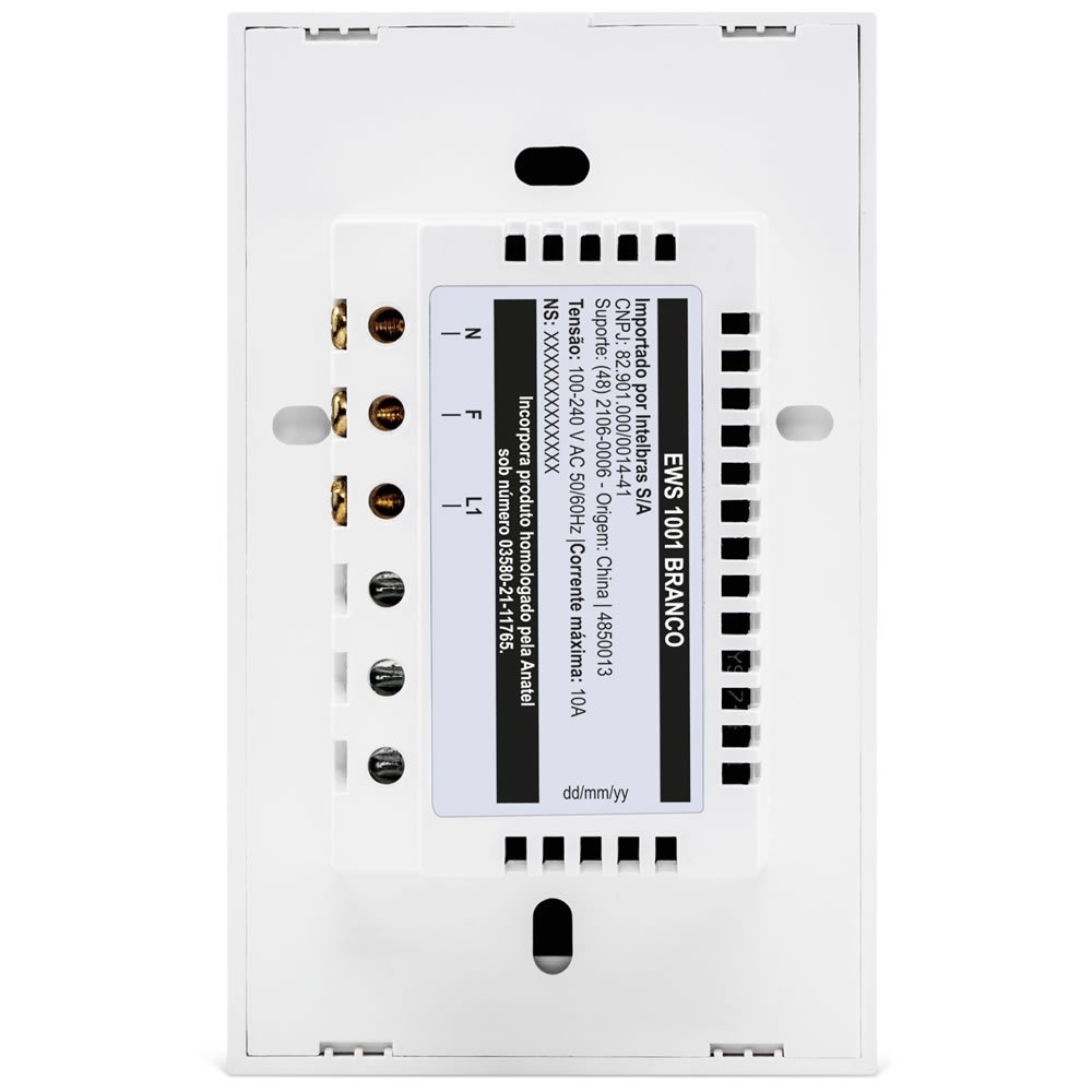 Interruptor Smart Wi-Fi Touch 1 Tecla EWS 1001 Branco Intelbras - 7