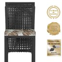 Ver imagem 3 de Mesa Bistrô e 4 Banquetas Roma Preta Corda Náutica Estofado 6 Trama Original