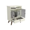 Rack com 2 Portas Vidro - Dalla Costa - Off White/nobre - 3
