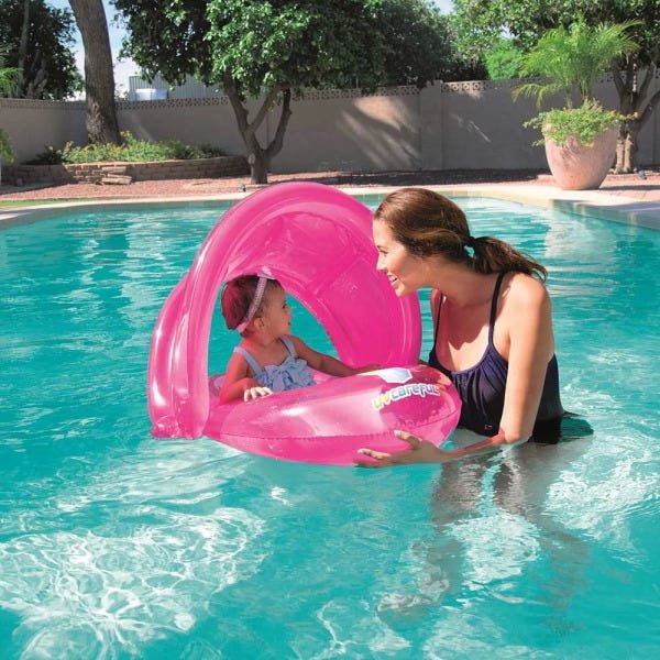 Bote inflável para bebês Bestway com cobertura destacável contra o sol e fator de proteção - 3