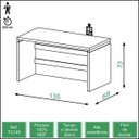 Ver imagem 7 de Mesa para Escritório Tamburato com Negativo 135cm - Dalla Costa - Off White/Freijó