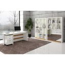 Ver imagem 1 de Mesa para Escritório Tamburato com Negativo 135cm - Dalla Costa - Off White/Freijó