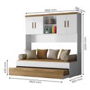 Ver imagem 5 de Jogo de Quarto Infantil Ônix Aéreo 4 Portas e Bicama Flex Nature/branco - Peternella Móveis