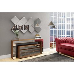 Aparador 160cm com Gaveteiro - Dalla Costa - Nobre/Espelho - 1