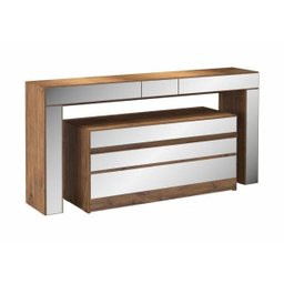 Aparador 160cm com Gaveteiro - Dalla Costa - Nobre/Espelho - 2