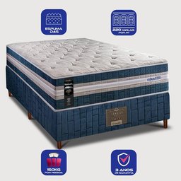 Cama Box Solteiro Colchão + Box 88x188x70 com Molas Ensacadas Robust 220 Azul Cama Inbox - 3
