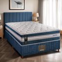 Ver imagem 1 de Cama Box Solteiro Colchão + Box 88x188x70 com Molas Ensacadas Robust 220 Azul Cama Inbox