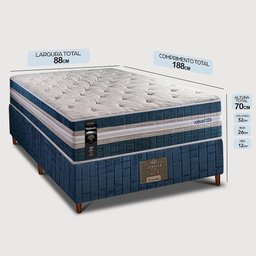 Cama Box Solteiro Colchão + Box 88x188x70 com Molas Ensacadas Robust 220 Azul Cama Inbox - 2