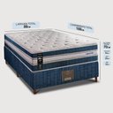 Ver imagem 2 de Cama Box Solteiro Colchão + Box 88x188x70 com Molas Ensacadas Robust 220 Azul Cama Inbox