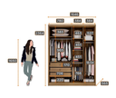 Ver imagem 2 de Guarda Roupa Solteiro Moderni 4 Portas com Espelho Cumaru - Novo Horizonte