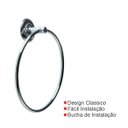 Ver imagem 5 de Porta Toalha Classic Argola Redondo Em Inox Fjm Cristais