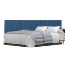 Ver imagem 2 de Conjunto de Cabeceira Casal Suspensa Moderna - 140 Cm - Azul Suede