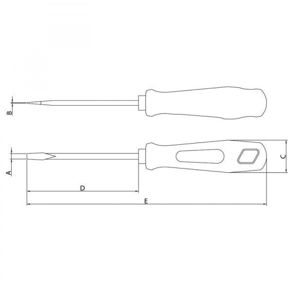 Chave de Fenda Ponta Chata 5x75mm Tramontina - 2