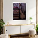 Ver imagem 2 de Quadro Decorativo Violino Livros Antigos - 70x50cm:moldura Preta