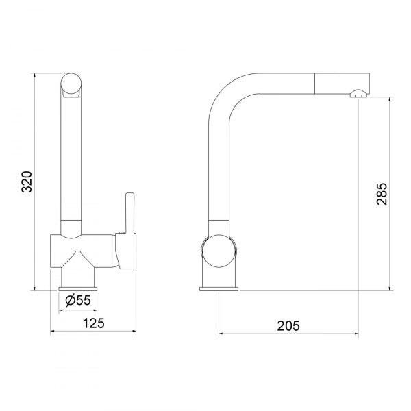 Misturador Monocomando para Cozinha 7008 Aço Escovado Minimal Advance Meber Metais - 3