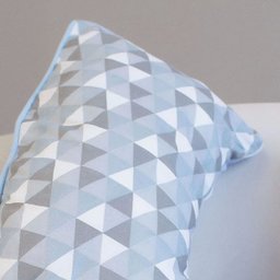 Almofada Amamentação Dupla Face Triângulos Azul Branco e Cinza - 2