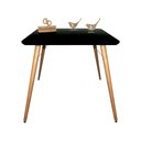 Ver imagem 1 de Mesa Jantar Pés Palitos Tampo Quadrado Vidro Laqueado 110cm Preto