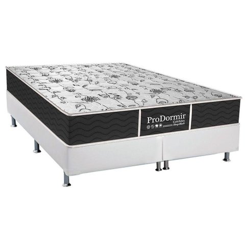 Cama Box King: Colchão Molas Bonnel Probel Prolastic Prodormir Sleep + Base White(193x203)