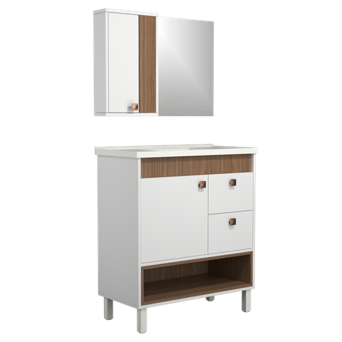 Conjunto Gabinete de Banheiro Istambul 80cm