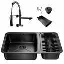 Ver imagem 1 de Kit Cuba Dupla Gourmet 64x40 Inox 304 com Torneira Retrátil Brinovar Luxo