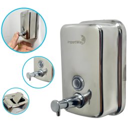 Dispenser Sabonete Líquido Álcool Gel 500 Ml Manual de Parede Banheiro Importway Iwdsa-500 - 1