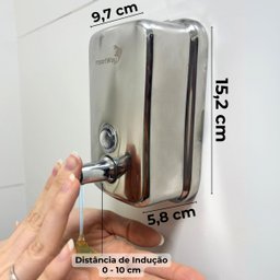 Dispenser Sabonete Líquido Álcool Gel 500 Ml Manual de Parede Banheiro Importway Iwdsa-500 - 2