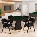 Ver mais imagens de Kit 5 Cadeiras Sala de Jantar e Jogos Carteados Madeira Maciça Poker Veludo Preto/capuccino G42 - Gr