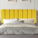 Ver imagem 1 de Painel Estofada Líbia 140cm Casal Courino Amarelo