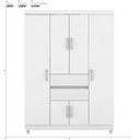Ver imagem 2 de Guarda Roupa Solteiro 6 Portas e 2 Gavetas Ecom Ii - Branco/rosa/branco Flex