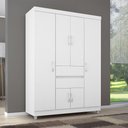 Ver imagem 1 de Guarda Roupa Solteiro 6 Portas e 2 Gavetas Ecom Ii - Branco/rosa/branco Flex