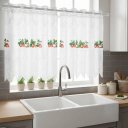Ver imagem 5 de Cortina Pia c/ Bando Vitro Real Renda Cozinha 1,60x0,80x0,20:Morango