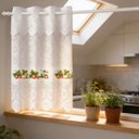 Ver mais imagens de Cortina Pia c/ Bando Vitro Real Renda Cozinha 1,60x0,80x0,20:Morango