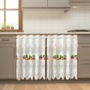 Ver imagem 1 de Cortina Pia c/ Bando Vitro Real Renda Cozinha 1,60x0,80x0,20:Morango