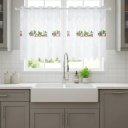 Ver imagem 4 de Cortina Pia c/ Bando Vitro Real Renda Cozinha 1,60x0,80x0,20:Morango