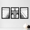 Kit Com 3 Quadros - Brooklin Bridge New York - 102kq02p - 2